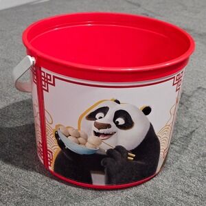 Kung Fu Panda 4 Movie Theater Popcorn Bucket Plastic Tub Po Dragon Warrior Red